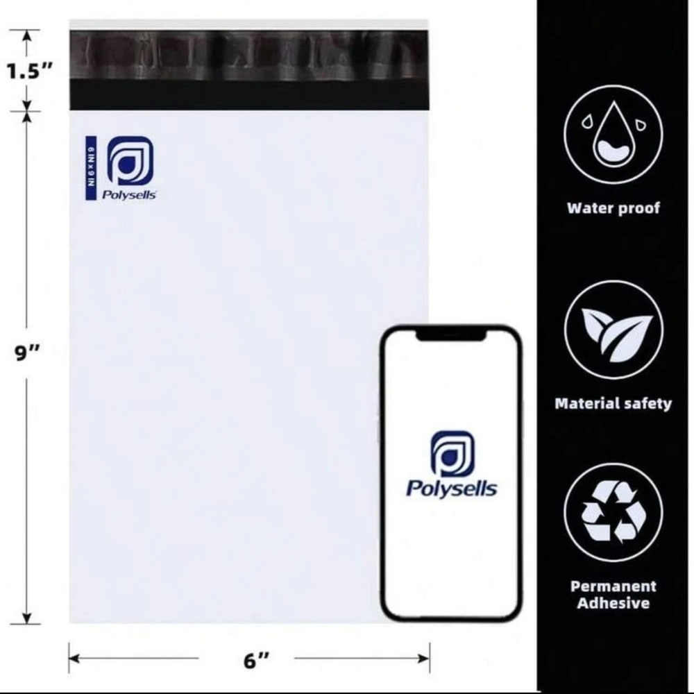 Poly mailers bundle Of 50 Units 6” x 9” Material: PE (Polyethylene) - Picture 11 of 11